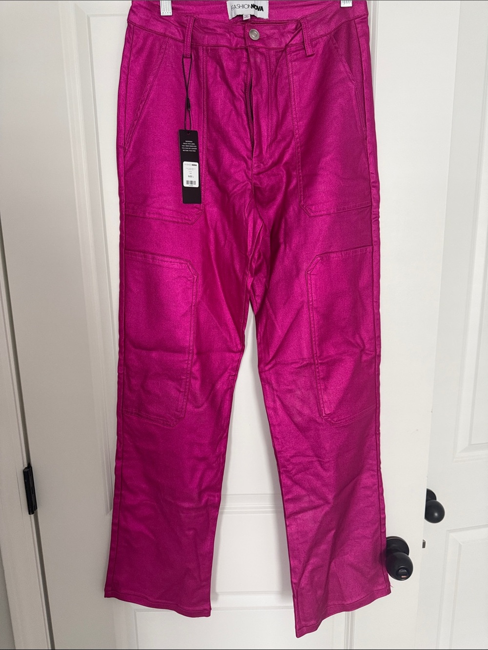 Fashion Nova Men's Hot Pink Cargo Pants